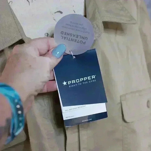 NWT Propper 3XL Kinetic Long Sleeve Tactical button down shirt Khaki - Picture 7 of 16